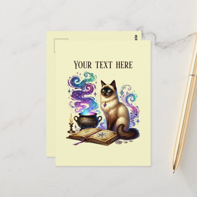 Cute reading cat lovers  postcard (Front/Back In Situ)