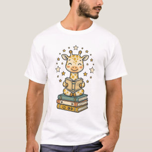 Cute Reading Giraffe Book Lover Vintage Shirt Desi
