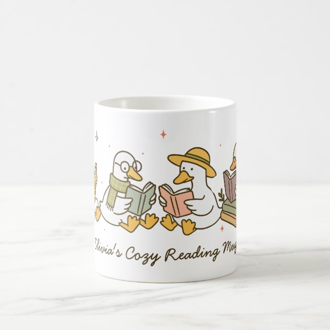 Cute Reading Goose Mug (Center)