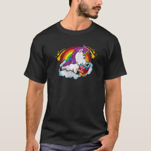 Cute Reading Library Unicorn Read Books Reader T-Shirt