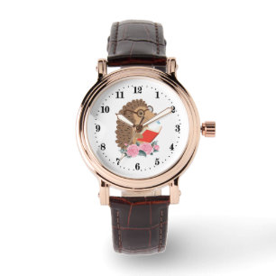 cute reading lovers hedgehog watch