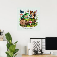 Cute reading nook woodland animals customizable