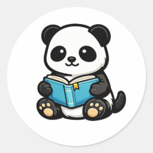 Cute Reading Panda Kawaii Sticker