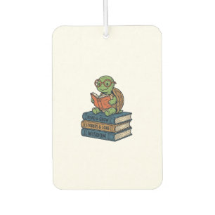 Cute Reading Turtle on Books Vintage Vector_1 Air Freshener