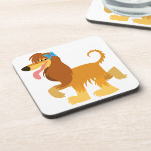 Cute Ready Cartoon Afghan Hound Coasters Set