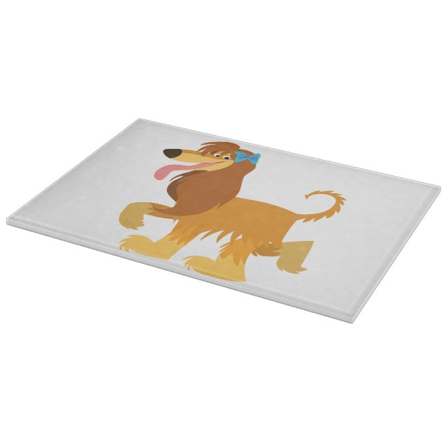 Cute Ready Cartoon Afghan Hound Cutting Board (Corner)