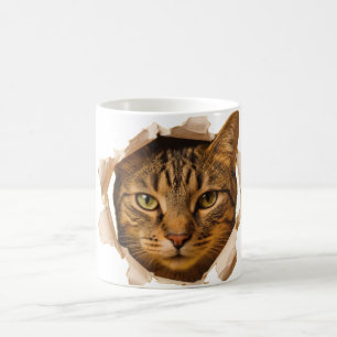 Cute Realistic Cat Face Coffee Mug Cozy Pet Lover