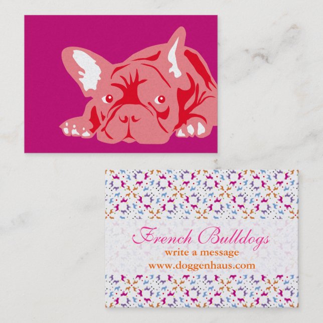 Cute realistic Frenchie Bulldog Illustration Business Card (Front/Back)