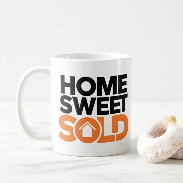 Cute Realtor Gift Real Estate Agent Broker Home  Coffee Mug (With Donut)