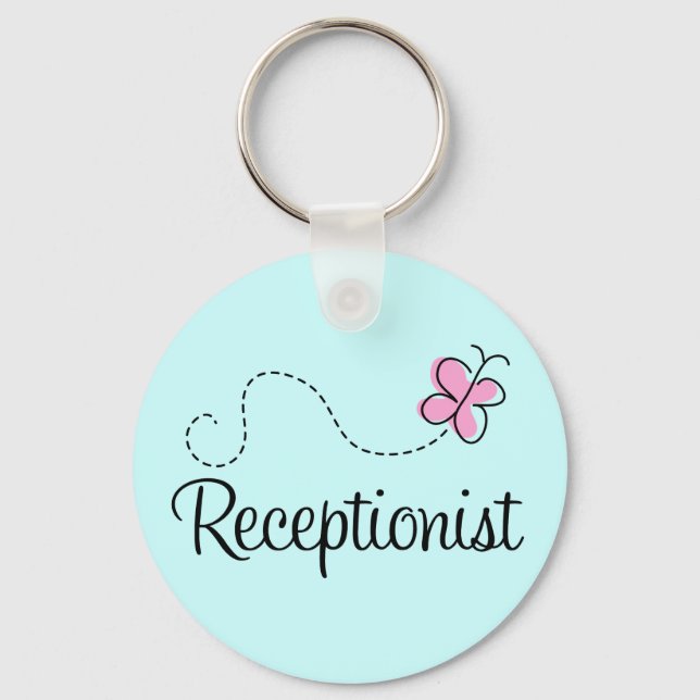 Cute Receptionist Keychain (Front)