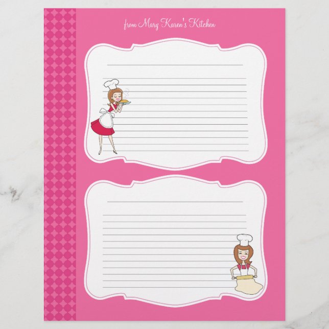 Cute Recipe Pages for Binders (Front)