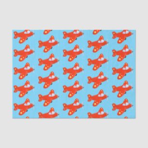 Cute red airplane flying cartoon illustration tissue paper