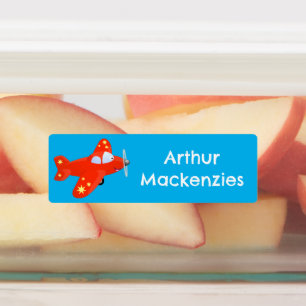 Cute red airplane flying cartoon personalized