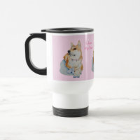 cute red akita with teddy bear picture of dog