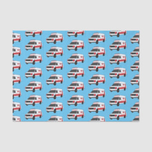 Cute red ambulance van cartoon  tissue paper