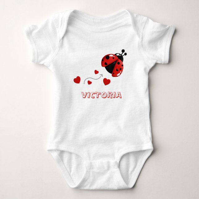 Cute Red and Black Ladybug/Ladybird Bodysuit (Front)