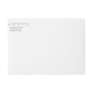 Cute Red and Green Christmas Lights Holiday Wrap Around Label