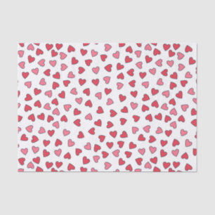 Cute Red and Pink Little Hearts Pattern  Tissue Paper