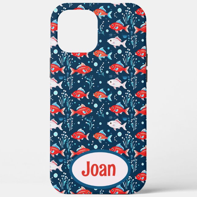 Cute Red and White Fish Case-Mate iPhone Case (Back)
