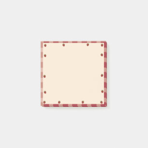 Cute Red and White Gingham Strawberry Themed Post-it Notes