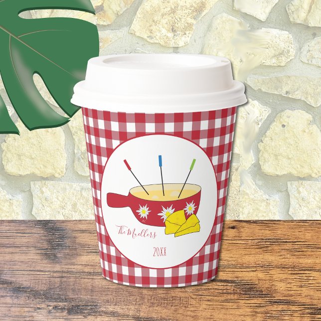 Cute Red and White Paper Cups with Fondue Pot (Creator Uploaded)