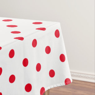 Cute Red and White Polka Dots Tablecloth