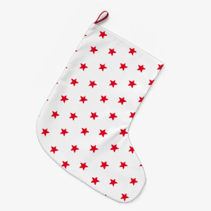 Cute red and white stars pattern large christmas stocking
