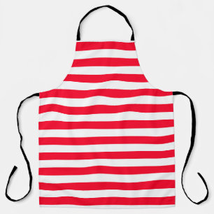 Cute Red and White Stripe Pattern Christmas Apron