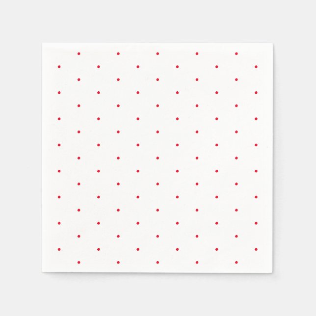 Cute red and white tiny polka dots pattern paper napkin (Front)