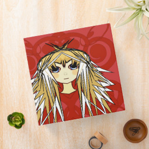 Cute Red Anime Girl Power Binder