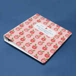 Cute Red Apple Pattern School Teacher's Planner Binder<br><div class="desc">The perfect personalized & organizational gift for school teachers. The design features our hand-drawn whole and halved red apples with cute little hearts creating a repeat pattern on the front of the binder. A white plaque-style label to personalize with the current school year, teacher's name, and title. The spine of...</div>