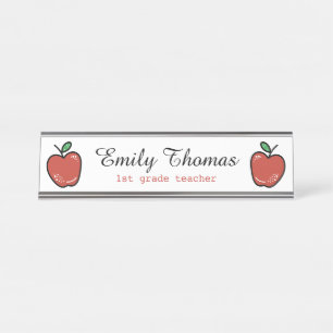 Cute Red Apples Class Teacher Desk Name Plate