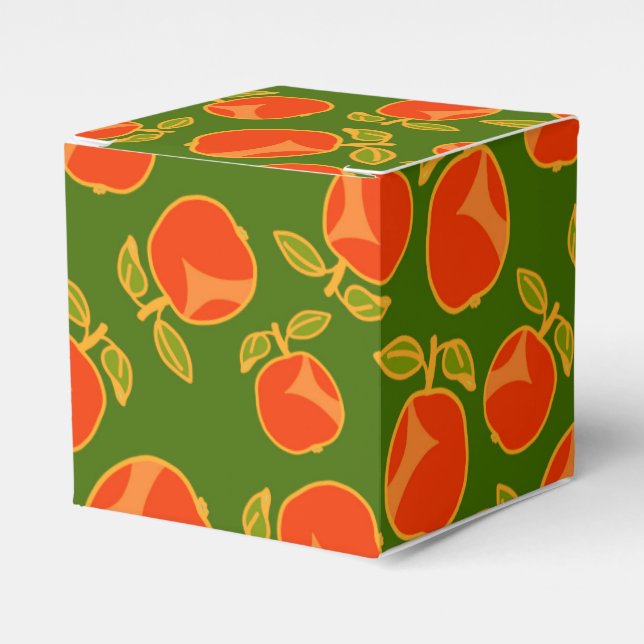 Cute Red Apples Wrapping Paper Favor Box (Front Side)