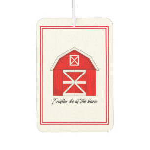 Cute Red Barn Drawing I Rather be at the Barn Air Freshener