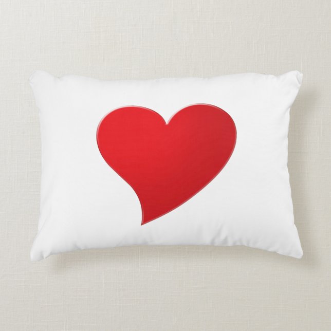 Cute red big heart minimalist modern Valentine's Accent Pillow (Front)
