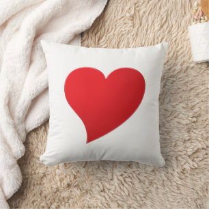 Cute red big heart minimalist modern Valentine's Throw Pillow