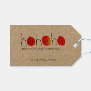 Cute Red & Black Ho Ho Ho Christmas Gift Tags