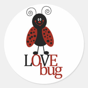 Cute Red & Black Ladybug "LOVE BUG" stickers