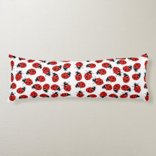 Cute Red & Black Ladybug Pattern Body Pillow