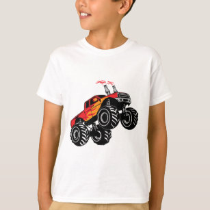 Cute Red Black Monster Truck Kids' T-Shirt