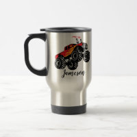 Cute Red Black Monster Truck Name Personalized