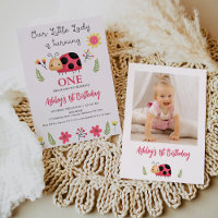 Cute Red Black Our Little Ladybug 1st Birthday
