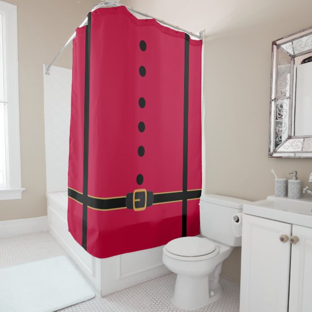 Cute Red Black Santa Belt Buttons Christmas Decor (In Situ)