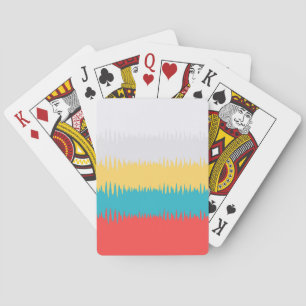 CUTE Red Blue Yellow Green Abstract Stripe Pattern Playing Cards