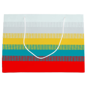CUTE Red Blue Yellow Grey Chic Unique Pattern Large Gift Bag