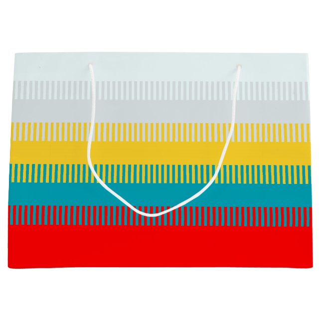 CUTE Red Blue Yellow Grey Chic Unique Pattern Large Gift Bag (Front)