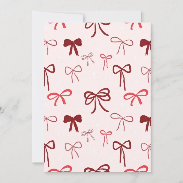 Cute Red Bow Invitation (Devant)