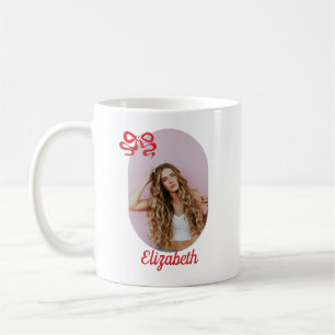  Cute Red Bow Photo Coffee Mug
