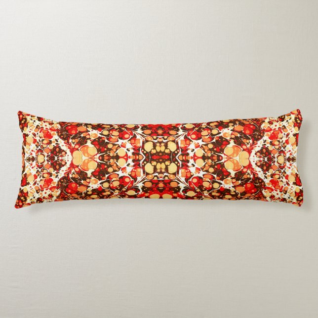Cute red brown orange abstract stones body pillow (Front)