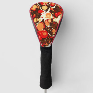 Cute red brown orange abstract stones golf head cover